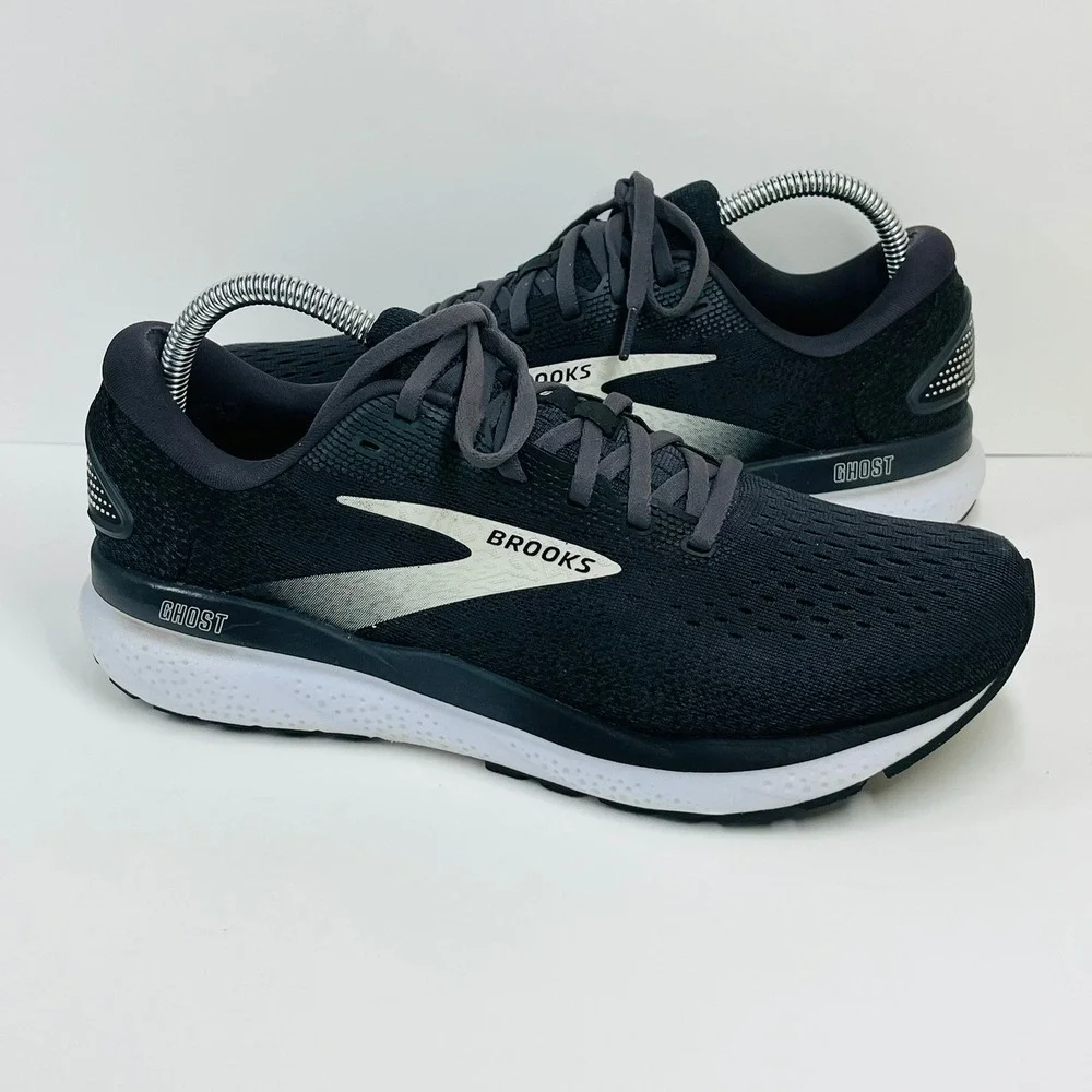 Brooks Ghost 16‎ Running Shoes Women 9.5 Black White Mesh DNA Loft Neutral